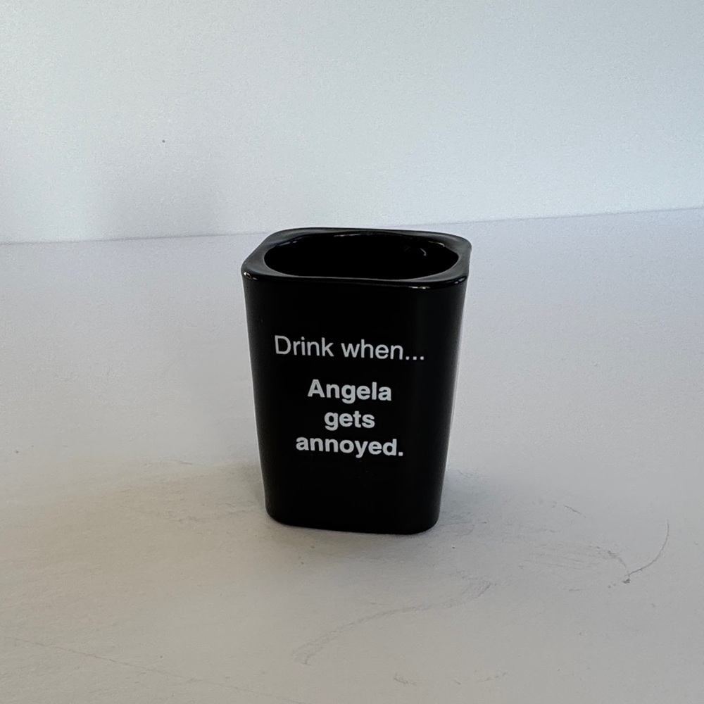 Black Ceramic Shot Glass with Fun Text